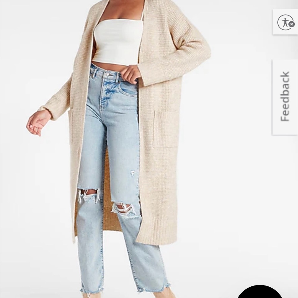 NWOT Express Cozy Thermal Stitch Duster Cardigan sz S